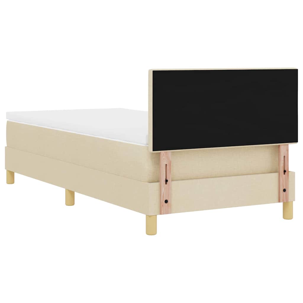 LED Box Spring Bed med LED-lysstrimler Creme 80 x 200 cm Stof