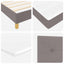 LED Box Spring Bed med hovedgærde Gråbrun 90 x 190 cm Stof