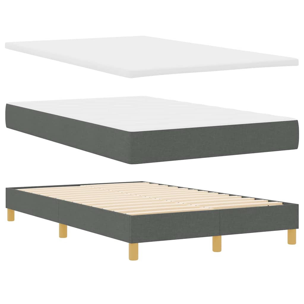 LED Box Spring Bed med hovedgærde Mørkegrå 120 x 190 cm Stof