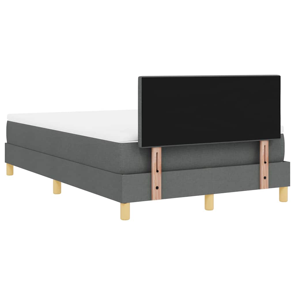 LED Box Spring Bed med hovedgærde Mørkegrå 120 x 190 cm Stof
