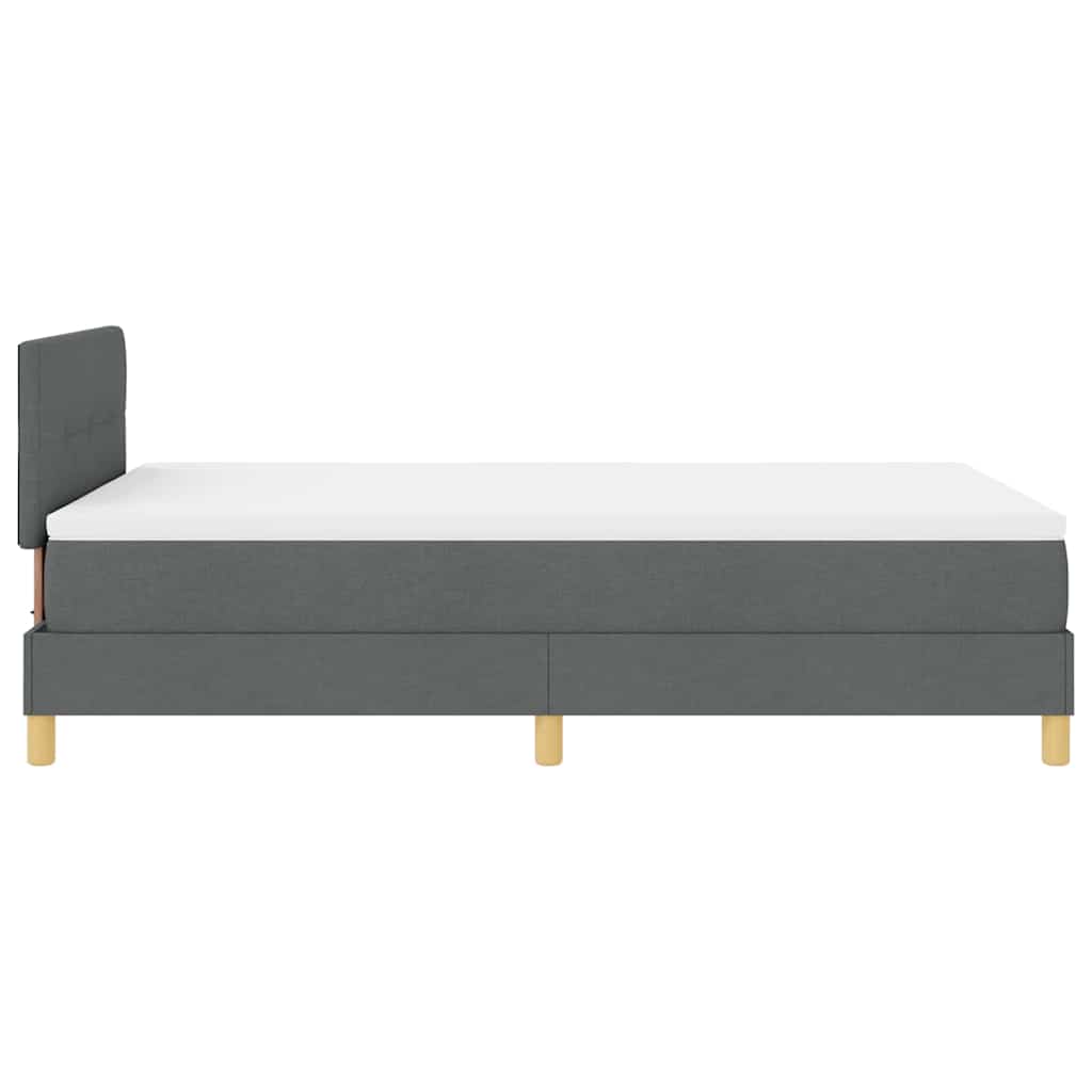 LED Box Spring Bed med hovedgærde Mørkegrå 120 x 190 cm Stof