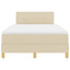 LED Box Spring Bed med LED-lysstrimler Creme 120 x 190 cm Stof