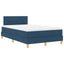 LED Box Spring Bed med hovedgærde Blå 120 x 190 cm Stof