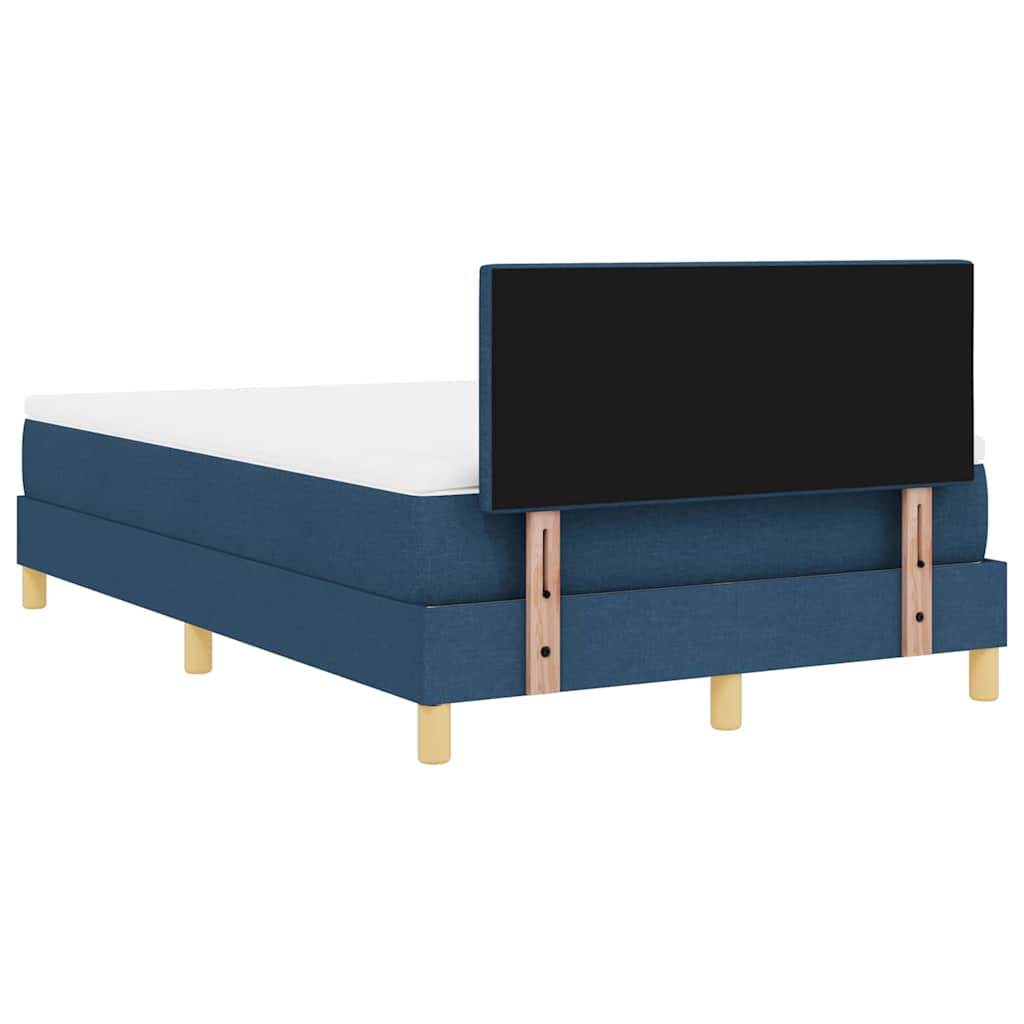 LED Box Spring Bed med hovedgærde Blå 120 x 190 cm Stof