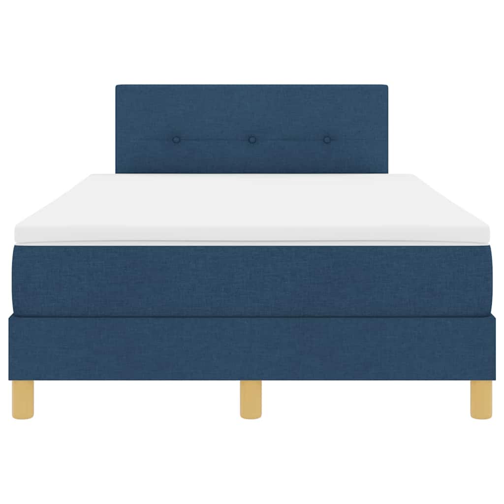 LED Box Spring Bed med hovedgærde Blå 120 x 190 cm Stof