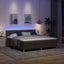 LED Box Spring Bed med pude Mørk Brun 180 x 200 cm Stof