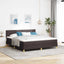 LED Box Spring Bed med pude Mørk Brun 180 x 200 cm Stof