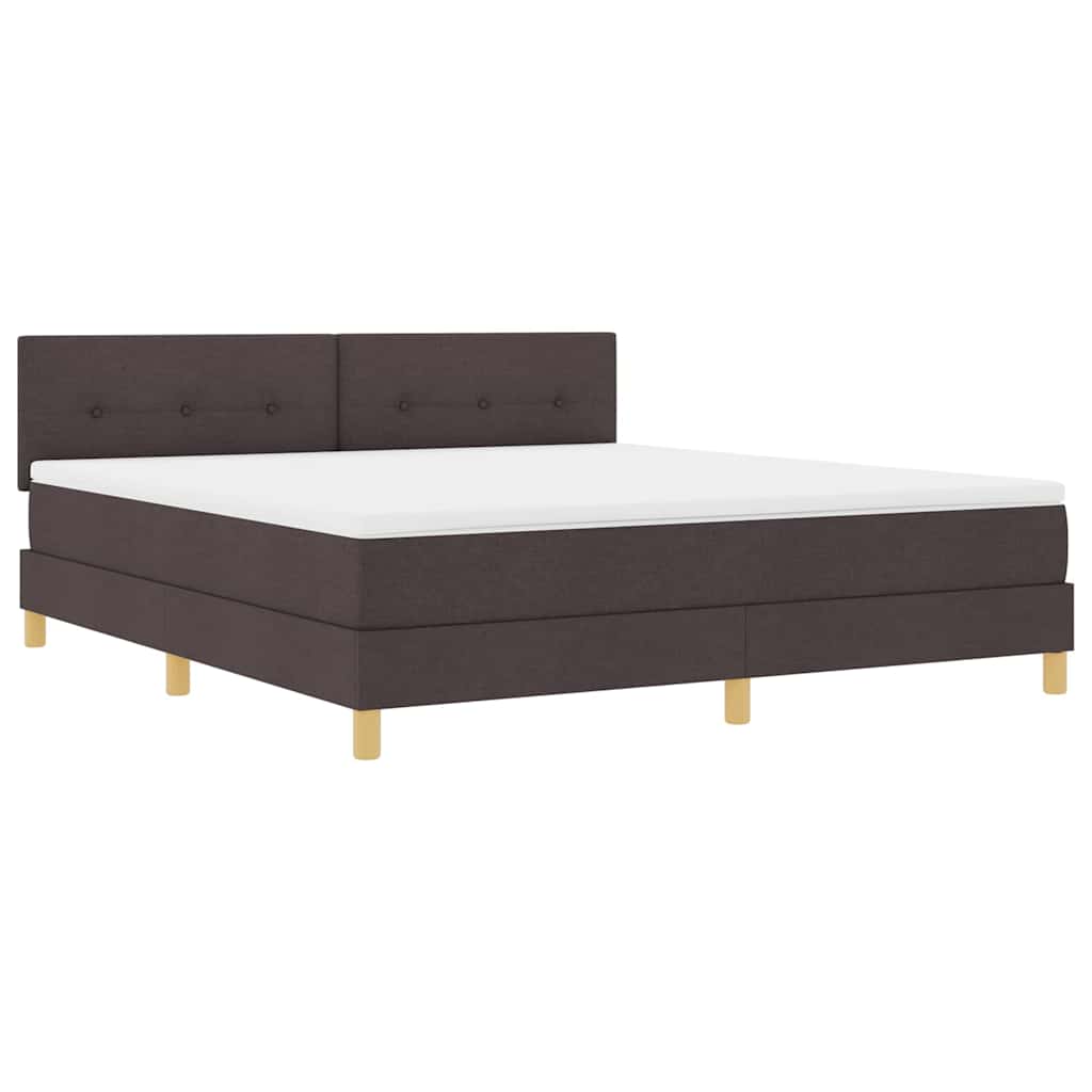 LED Box Spring Bed med pude Mørk Brun 180 x 200 cm Stof
