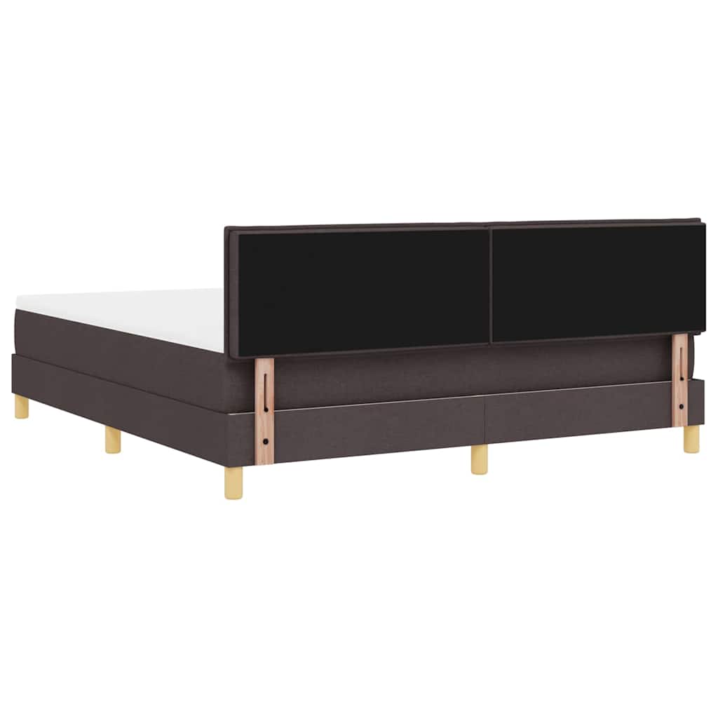 LED Box Spring Bed med pude Mørk Brun 180 x 200 cm Stof