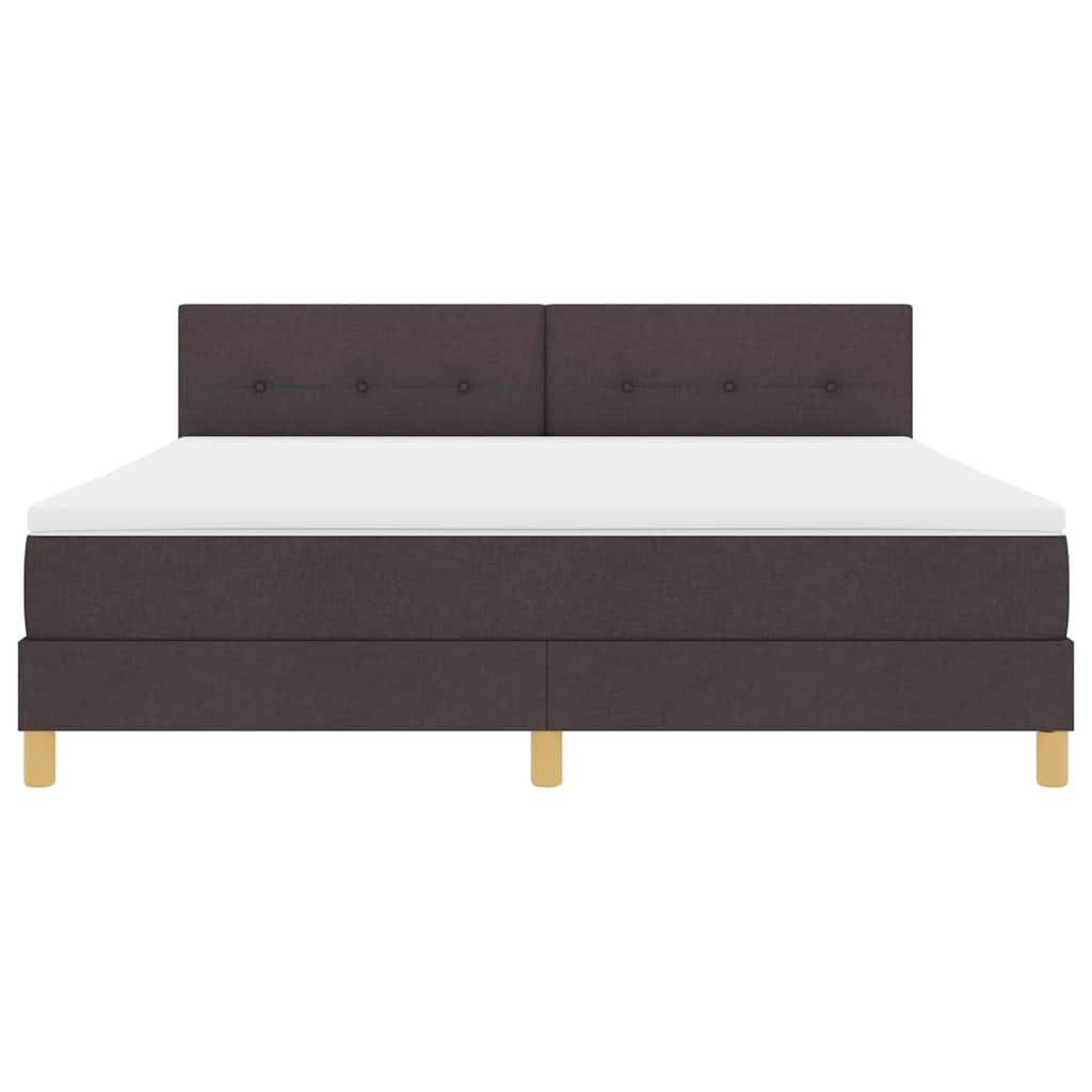 LED Box Spring Bed med pude Mørk Brun 180 x 200 cm Stof