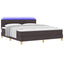 LED Box Spring Bed med pude Mørk Brun 180 x 200 cm Stof