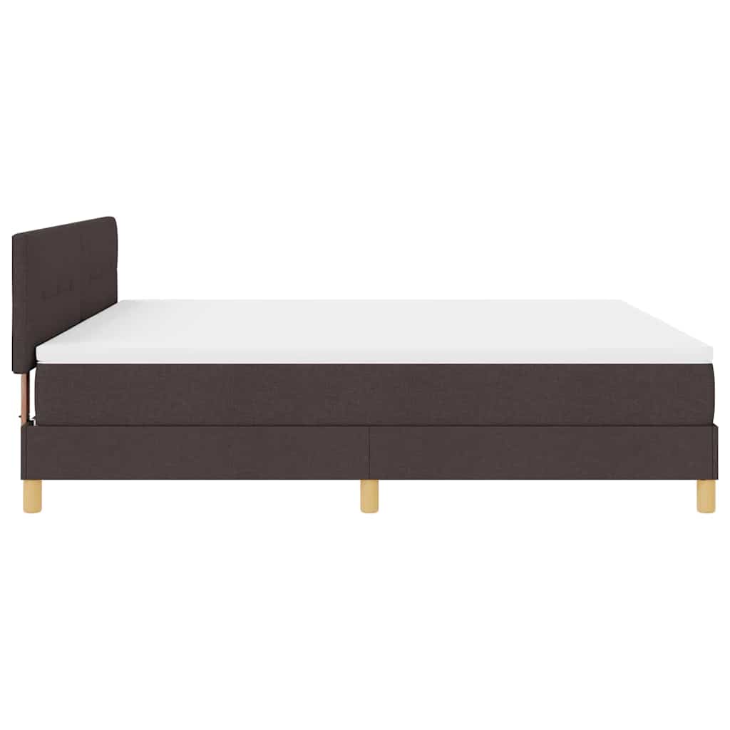LED Box Spring Bed med pude Mørk Brun 180 x 200 cm Stof