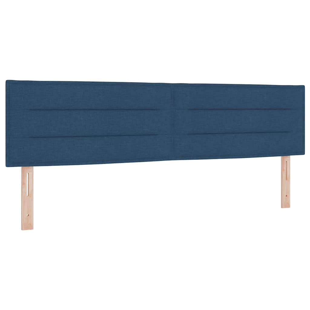 LED Box Spring Bed med pude Blå 180 x 200 cm Stof
