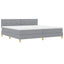 LED Box Spring Bed med hovedgærde Lysegrå 200 x 200 cm Stof