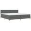 LED Box Spring Bed med hovedgærde Mørkegrå 200 x 200 cm Stof