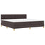 LED Box Spring Bed med hovedgærde Mørk Brun 200 x 200 cm Stof