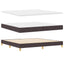 LED Box Spring Bed med hovedgærde Mørk Brun 200 x 200 cm Stof
