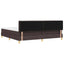 LED Box Spring Bed med hovedgærde Mørk Brun 200 x 200 cm Stof