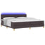 LED Box Spring Bed med hovedgærde Mørk Brun 200 x 200 cm Stof