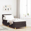 LED Box Spring Bed med hovedgærde Mørk Brun 80 x 200 cm Stof