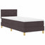LED Box Spring Bed med hovedgærde Mørk Brun 80 x 200 cm Stof