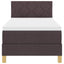 LED Box Spring Bed med hovedgærde Mørk Brun 80 x 200 cm Stof