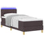 LED Box Spring Bed med hovedgærde Mørk Brun 80 x 200 cm Stof