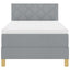 LED Box Spring Bed med hovedgærde Lysegrå 100 x 200 cm Stof