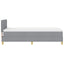 LED Box Spring Bed med hovedgærde Lysegrå 100 x 200 cm Stof