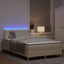 LED Box Spring Bed med pude Creme 120 x 190 cm Stof