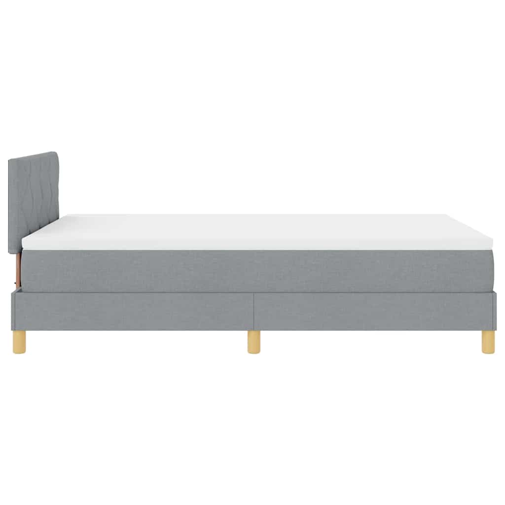 LED Box Spring Bed med pude Lysegrå 120 x 200 cm Stof