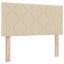 LED Box Spring Bed med LED-lysstrimler Creme 120 x 200 cm Stof