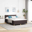 LED Box Spring Bed med hovedgærde Mørk Brun 140 x 190 cm Stof
