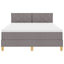 LED Box Spring Bed med hovedgærde Gråbrun 140 x 190 cm Stof