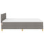 LED Box Spring Bed med hovedgærde Gråbrun 140 x 190 cm Stof