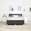 LED Box Spring Bed med hovedgærde Mørk Brun 140 x 200 cm Stof