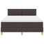 LED Box Spring Bed med hovedgærde Mørk Brun 140 x 200 cm Stof
