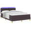 LED Box Spring Bed med hovedgærde Mørk Brun 140 x 200 cm Stof