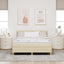 LED Box Spring Bed med LED-lysstrimler Creme 160 x 200 cm Stof