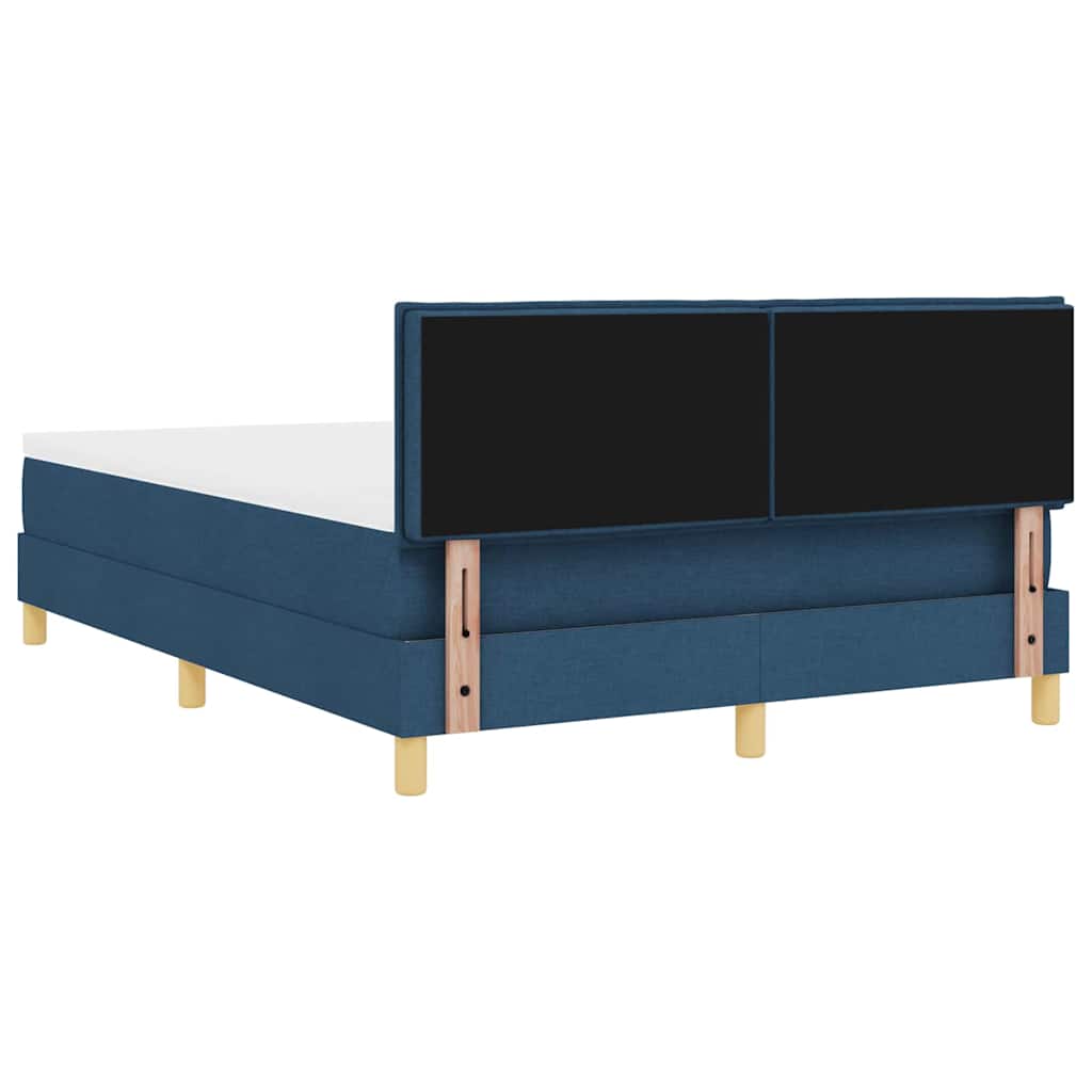 LED Box Spring Bed med pude Blå 160 x 200 cm Stof