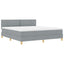 LED Box Spring Bed med hovedgærde Lysegrå 180 x 200 cm Stof