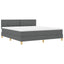 LED Box Spring Bed med hovedgærde Mørkegrå 180 x 200 cm Stof