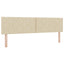 LED Box Spring Bed med LED-lysstrimler Creme 180 x 200 cm Stof