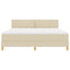 LED Box Spring Bed med LED-lysstrimler Creme 180 x 200 cm Stof