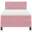 LED Box Spring Bed med hovedgærde Lyserød 100 x 200 cm Fløjl