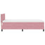 LED Box Spring Bed med hovedgærde Lyserød 100 x 200 cm Fløjl