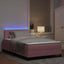 LED Box Spring Bed med hovedgærde Lyserød 120 x 190 cm Fløjl