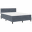 LED Box Spring Bed med hovedgærde Mørkegrå 140 x 190 cm Fløjl