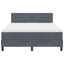 LED Box Spring Bed med hovedgærde Mørkegrå 140 x 190 cm Fløjl