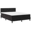 LED Box Spring Bed med madras med LED Sort 140 x 190 cm Fløjl